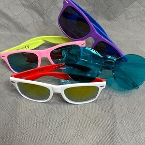 Colorful Sunglasses Set 4 Sunglasses Vibrant Summer Colors Fun Gifts Pool Time